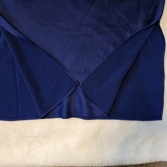 EXPRESS NWT Women’s Size XS Royal Blue Cowl Neck Satin Midi Slip Dress. - Picture 5 of 7